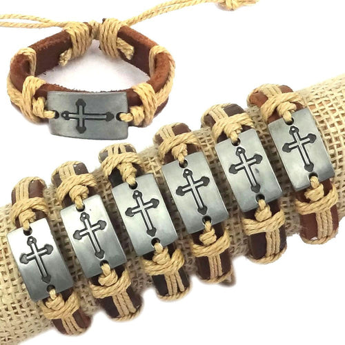 Diy Cross Bracelet  Leather Woven Bracelet