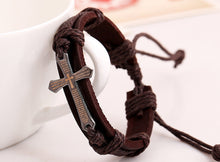 Leather Bracelet with Cross