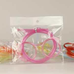 Plastic Straw Glasses - Flexible Drinking Tube